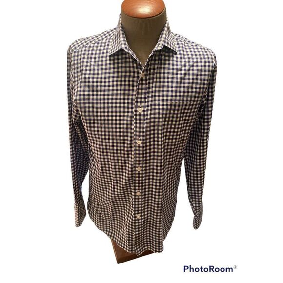 J. Crew Men’s Ludlow Blue & White Gingham Casual Button Front Shirt Size M - Picture 1 of 5